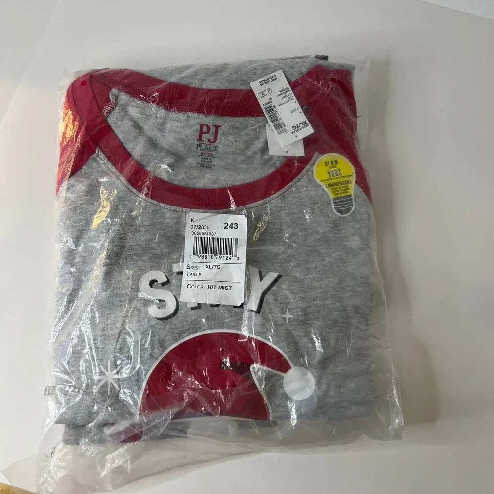 Womens PJ Place Merry Christmas PJs Santas Sunglasses XL NIP Glow In The Dark
